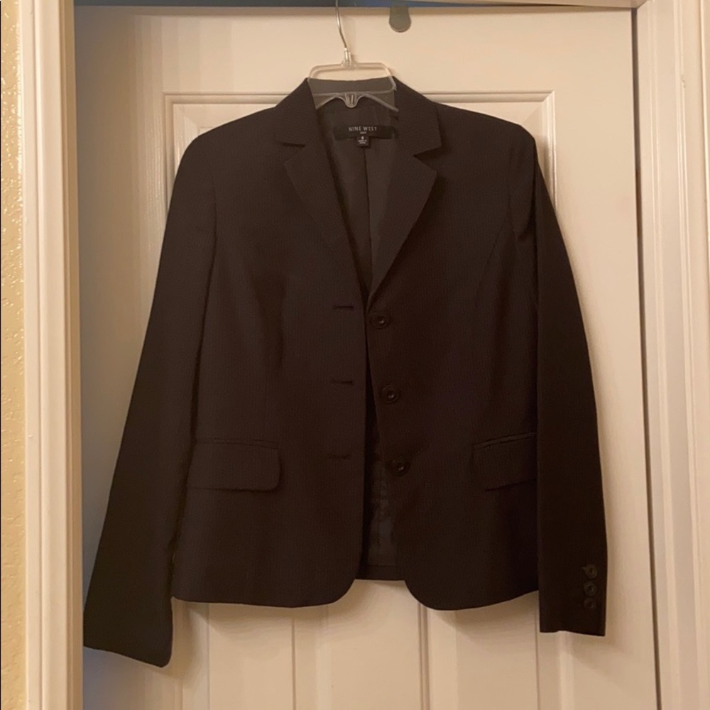Nine West black pinstripe suit blazer pants size 8
